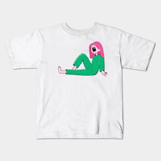 Girl with one eye Kids T-Shirt